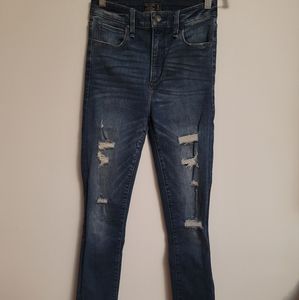 A&F blue ripped jeans